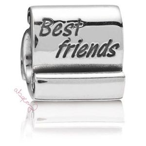 EUC Pandora 790512 Sterling Silver Best Friends Scroll Charm - RETIRED!